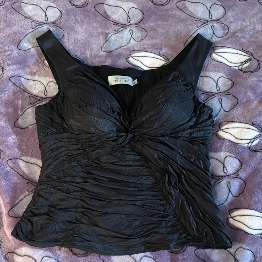 Teri Jon 100% silk Black Women's Top size 10